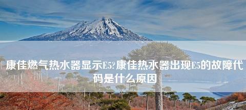 热水器显示e5是什么问题？如何快速解决？